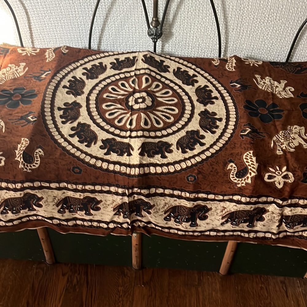 Extra Long Rectangular Elephant Themed Scarf - image 6